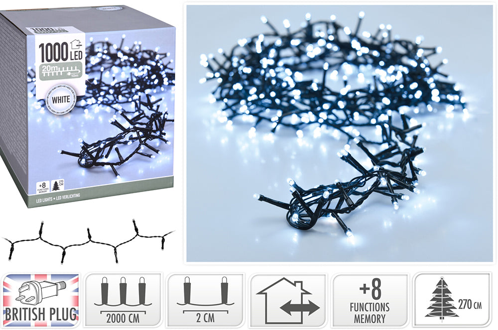 Koopman 1000 White LED Snake Lights With Bs Plug