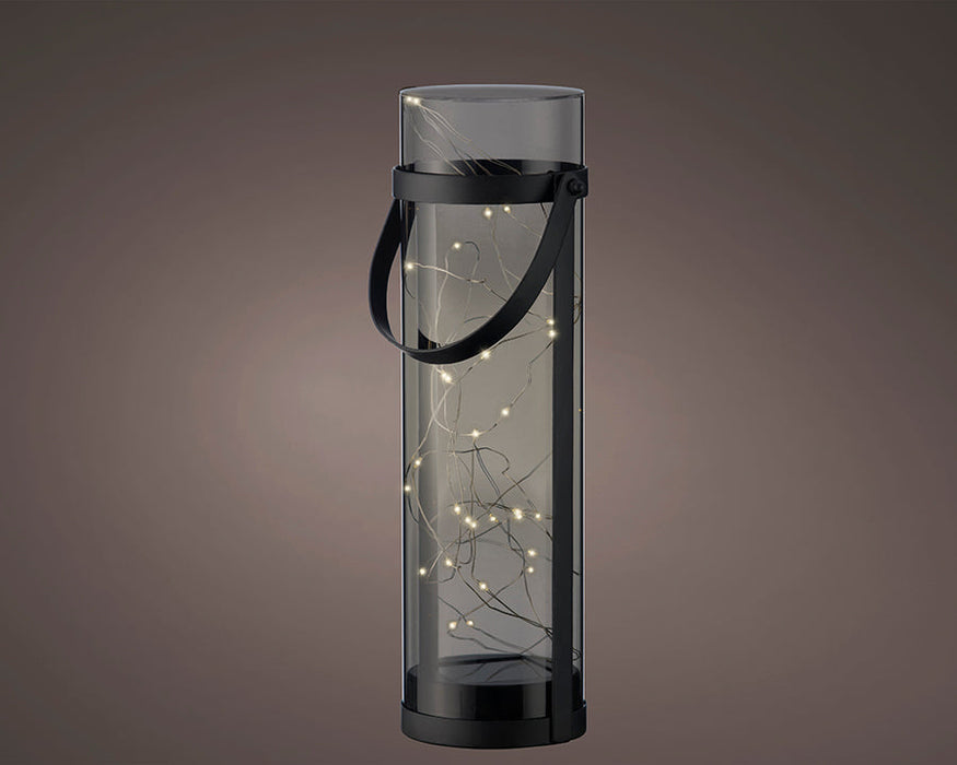 Kaemingk Virtus Solar Lantern Acrylic H34cm Grey