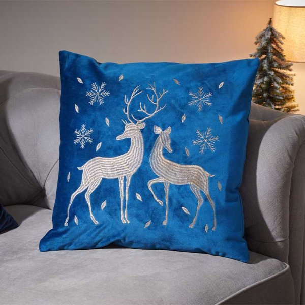 Smart Garden Reindeer Cushion - Sapphire