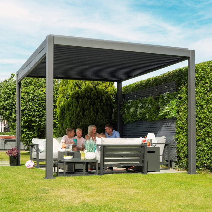 NOVA Titan Aluminium Pergola in Graphite Grey - 3m x 4m Free Standing