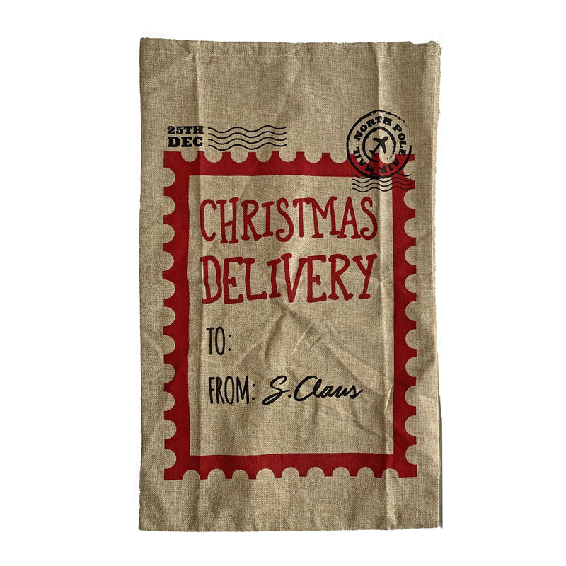 SHATCHI 48x78cm Beige Christmas Delivery Sack - Large Santa Gift Sack