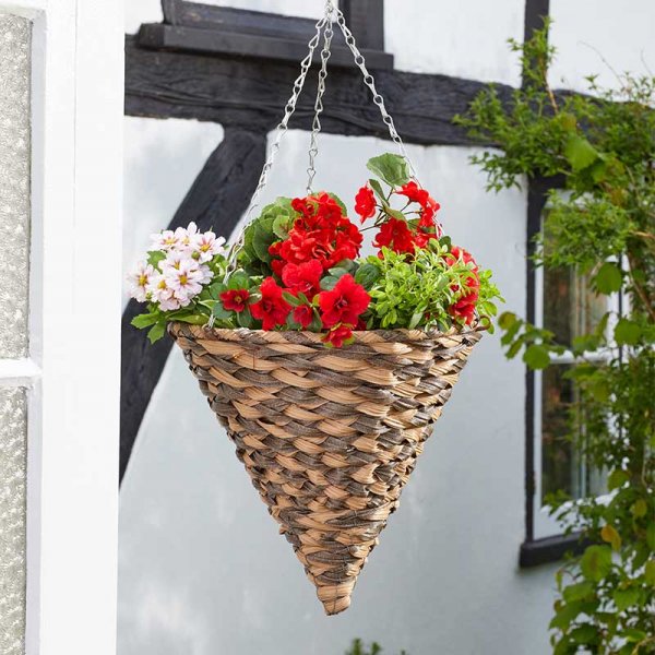 Smart Garden 14in Faux Rattan Cone - Earth Braid