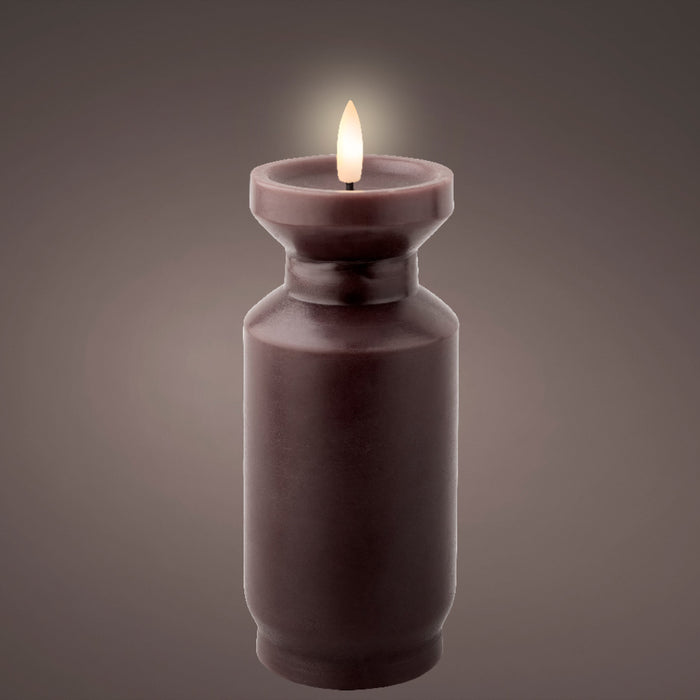 Kaemingk LED Wick Dark Brown Candle (17.8cm)