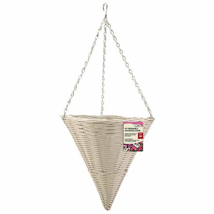 SmartGarden 14'' Seashell Faux Rattan Cone