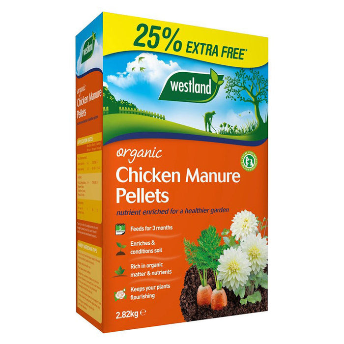 Westland Organic Chicken Manure Pellets 2.25kg + 25% Extra Free 2.82kg