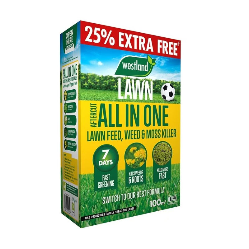 Westland Aftercut Lawn Feed,Weed & Moss Killer 100m2 + 25% XF