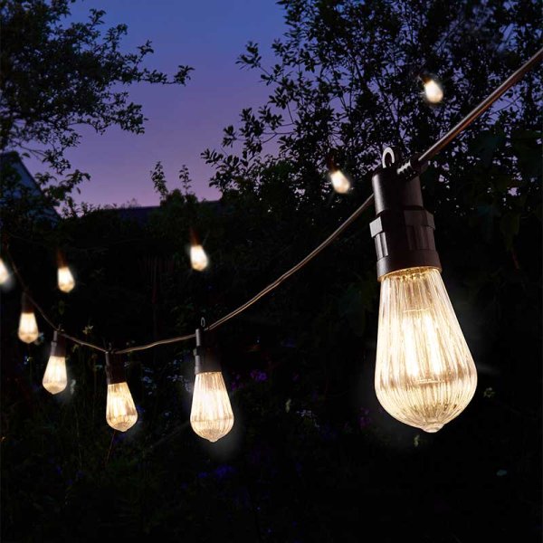 Eureka Fluted Festoon String Lights - Warm White - Set of 10
