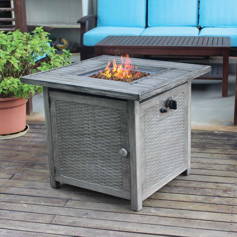 Wembury Taupe Gas Fire Pit Table