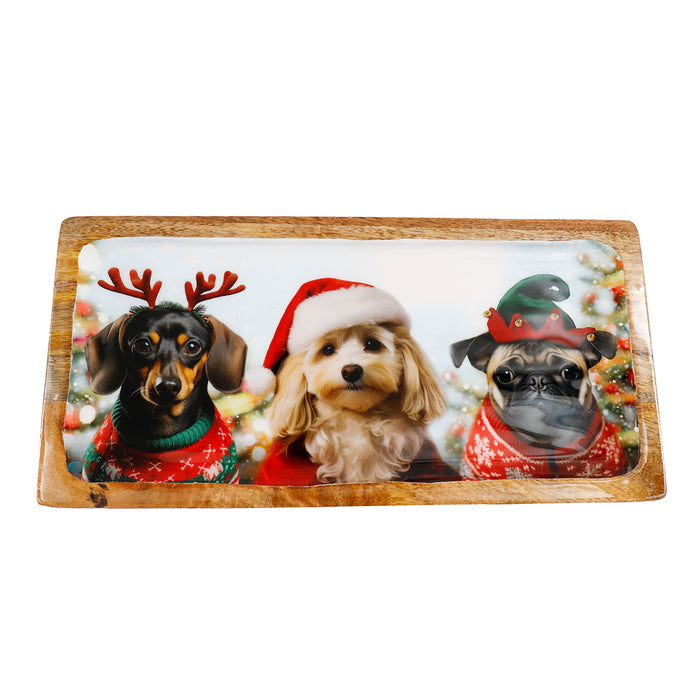 Sifcon 40X19Cm Dog In Hat Enamel Tray