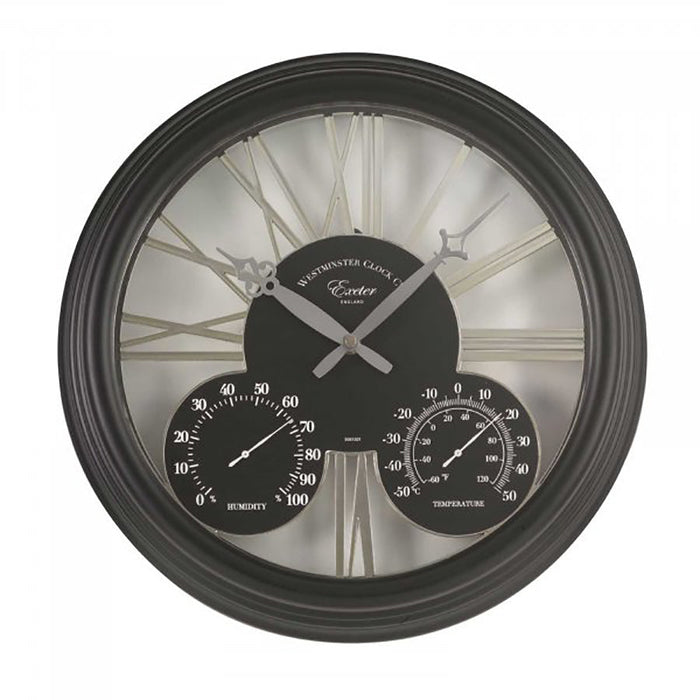 Outside In Exeter Black Clock 15"