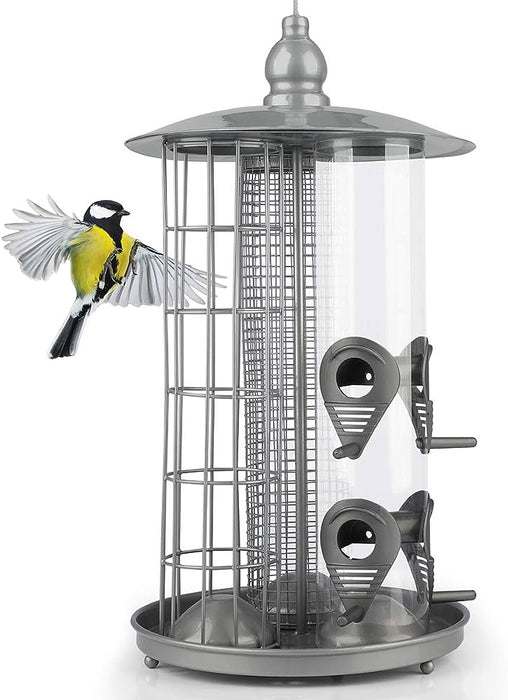 Koopman Triple Bird Feeder House Metal With Metal Hanger