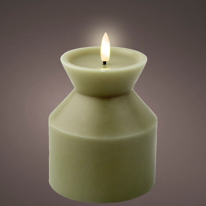 Kaemingk LED Wick Green Candle (14cm)