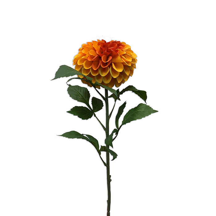 Emerald Dahlia Pompom Spray Orange 74cm