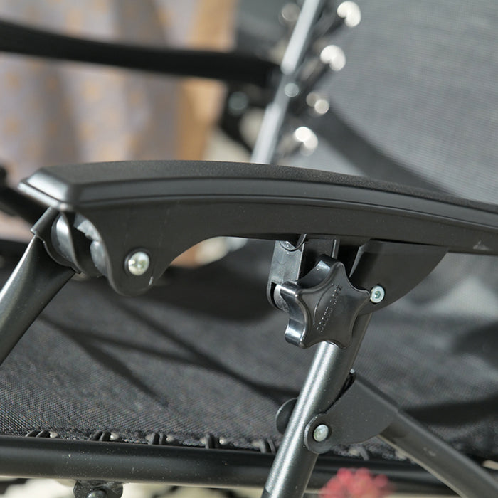 AMIR Royalcraft Black Zero Gravity Relaxer with drinks and phone holder