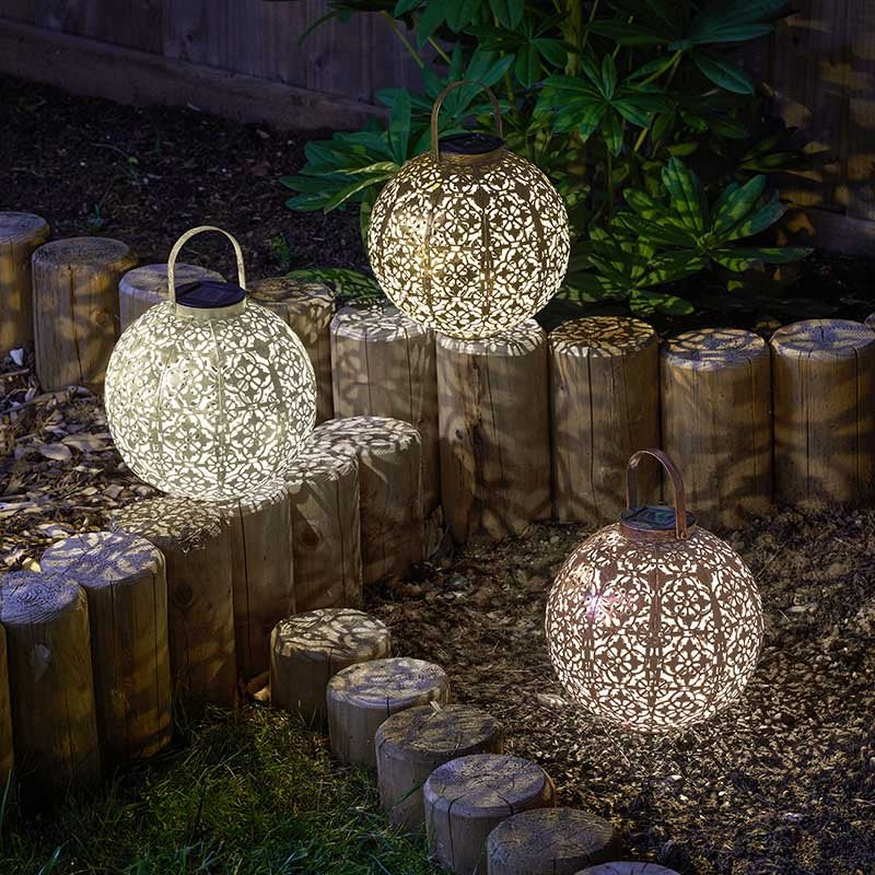 Smart Solar Damasquette Lantern - Bronze