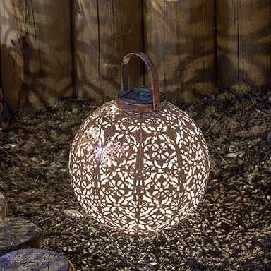Smart Solar Damasquette Lantern - Bronze