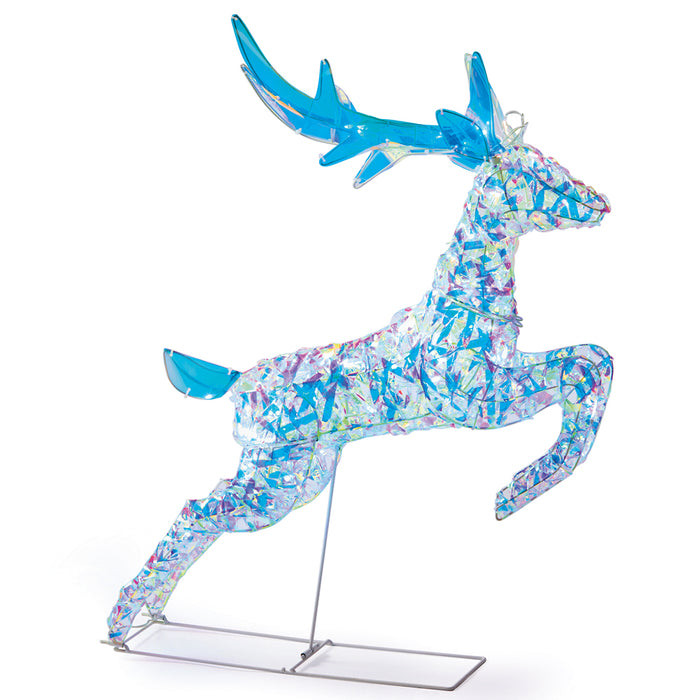 Premier Lit Iridescent Twist Sleigh With Reindeers (88cm)