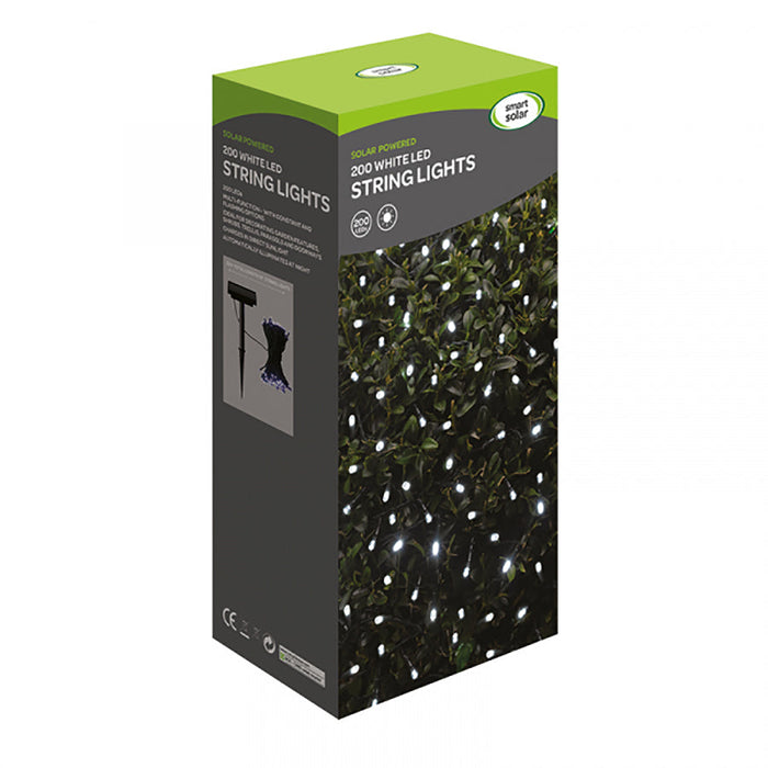 Smart Solar String Lights - 200 Cool White LED