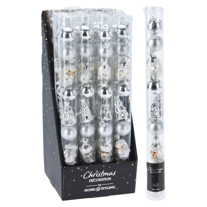 Koopman Xmas Ball 30Mm Set 9Pcs Silver