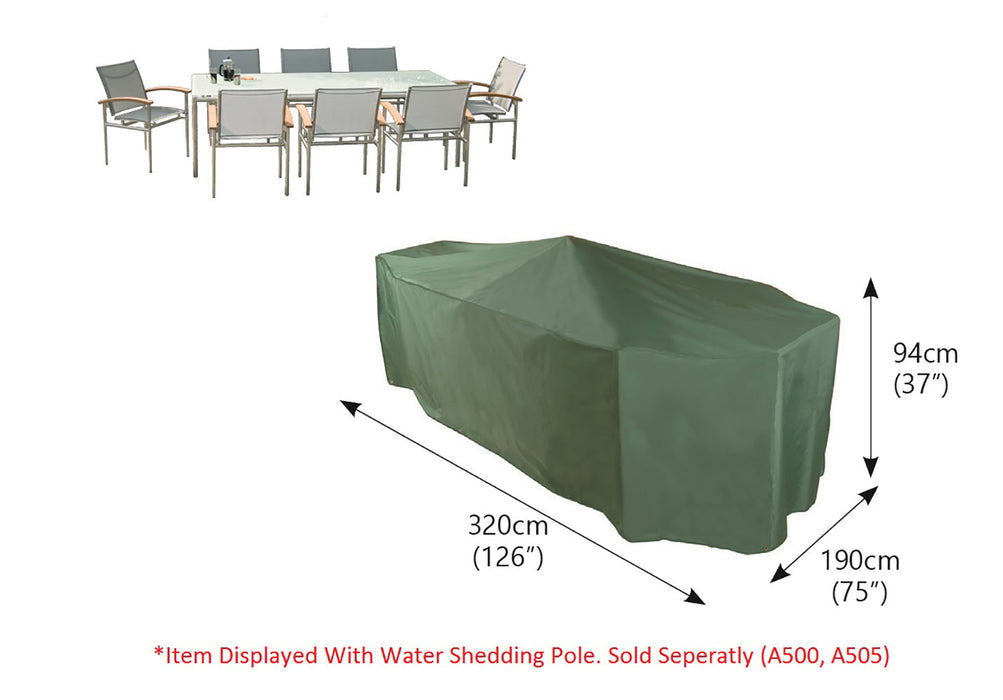 Bosmere Protector 6000 8/10 Seat Rectangular Patio Set Cover - Green