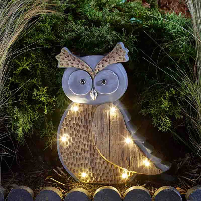 Smart Solar Woodstone In-Lit Owl