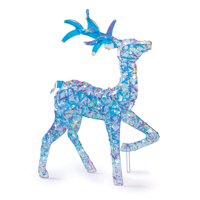 Premier Lit Iridescent Twist Sleigh With Reindeer (83cm)