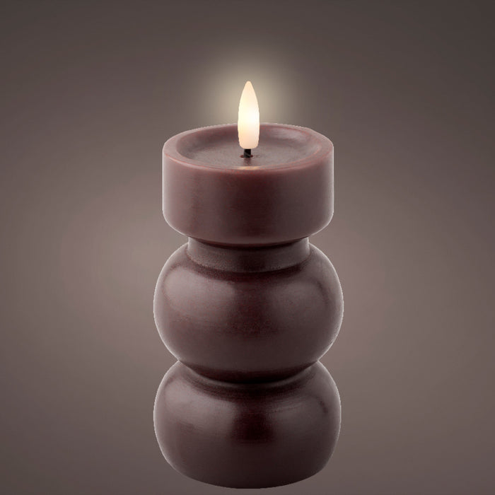 Kaemingk LED Wick Dark Brown Candle (15cm)