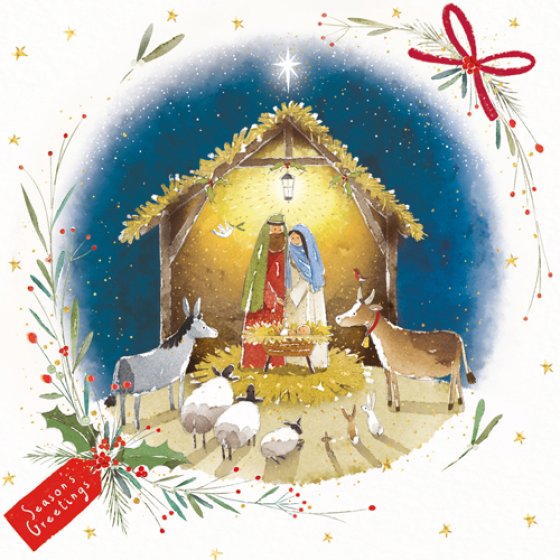 ABA XMAS - Nativity Bauble Christmas Card