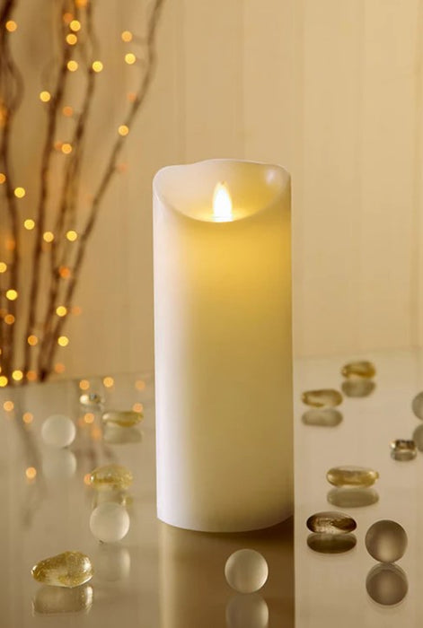 PREMIER Dancing Flame Pillar Candle - Cream 25x5cm