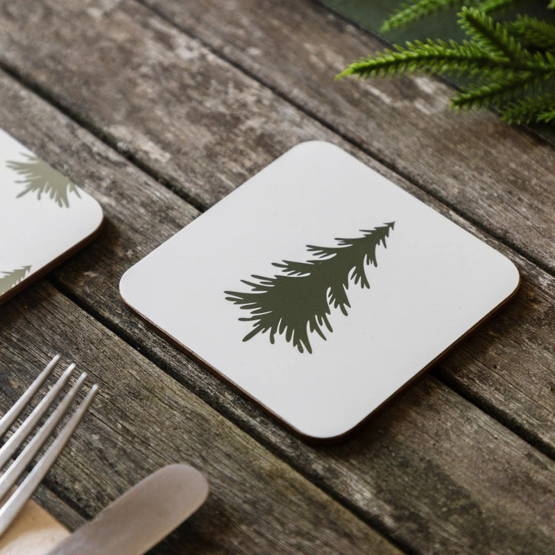Gallery Woodland Trees Placemat & Coaster Set (4pk) Natural