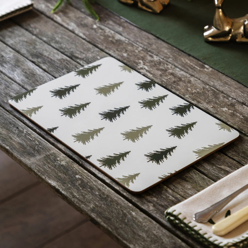 Gallery Woodland Trees Placemat & Coaster Set (4pk) Natural