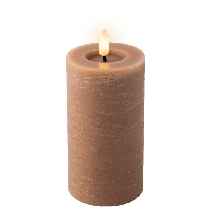 Kaemingk LED Wick Brown Candle Flat Top (15cm)