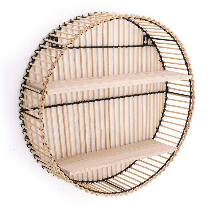 Sifcon 53X53Cm Rattan Wall Shelf