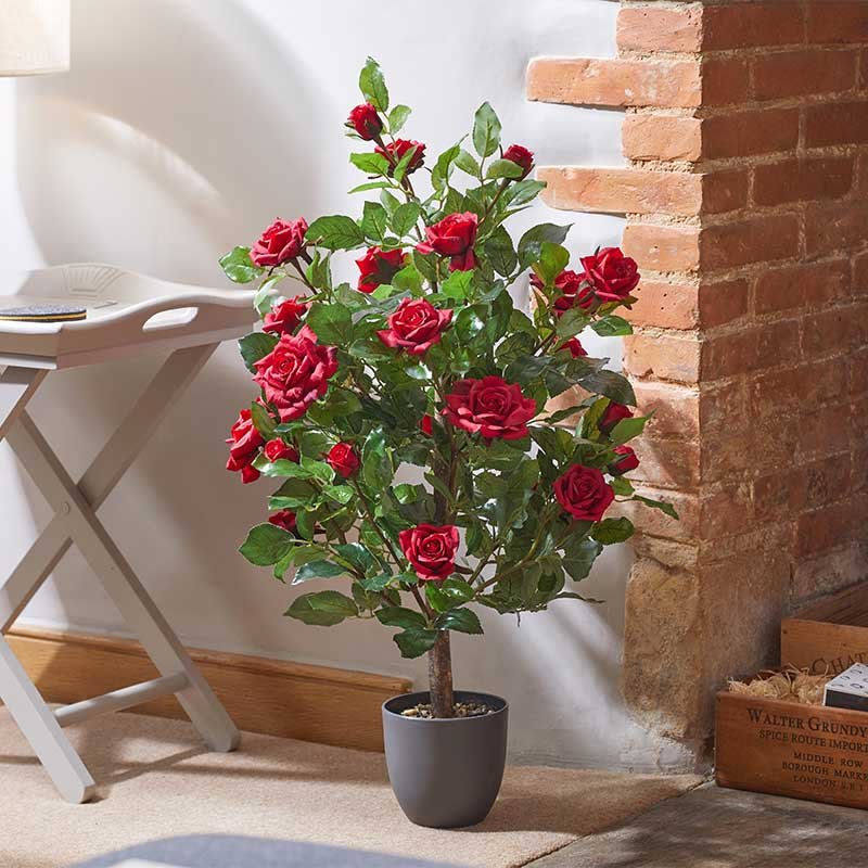 Faux Décor Regent's Roses - Ruby Red 80cm — Carpenders Park Garden Centre