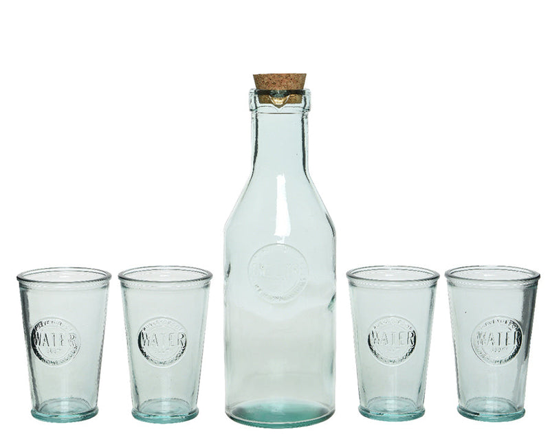 Kaemingk Recycled Glass Beverage Set With Cork Lid