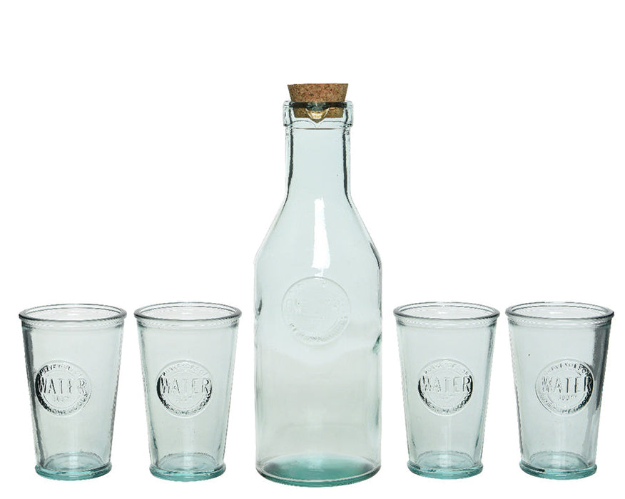 Kaemingk Recycled Glass Beverage Set With Cork Lid