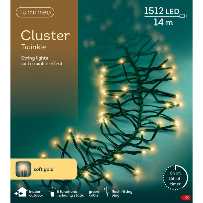 Kaemingk LED Cluster Lights - Soft Gold (L.1400Cm)