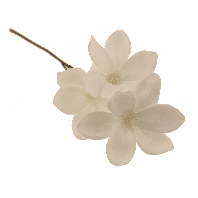 Sage Décor  Glittered Magnolia Pick 48Cm