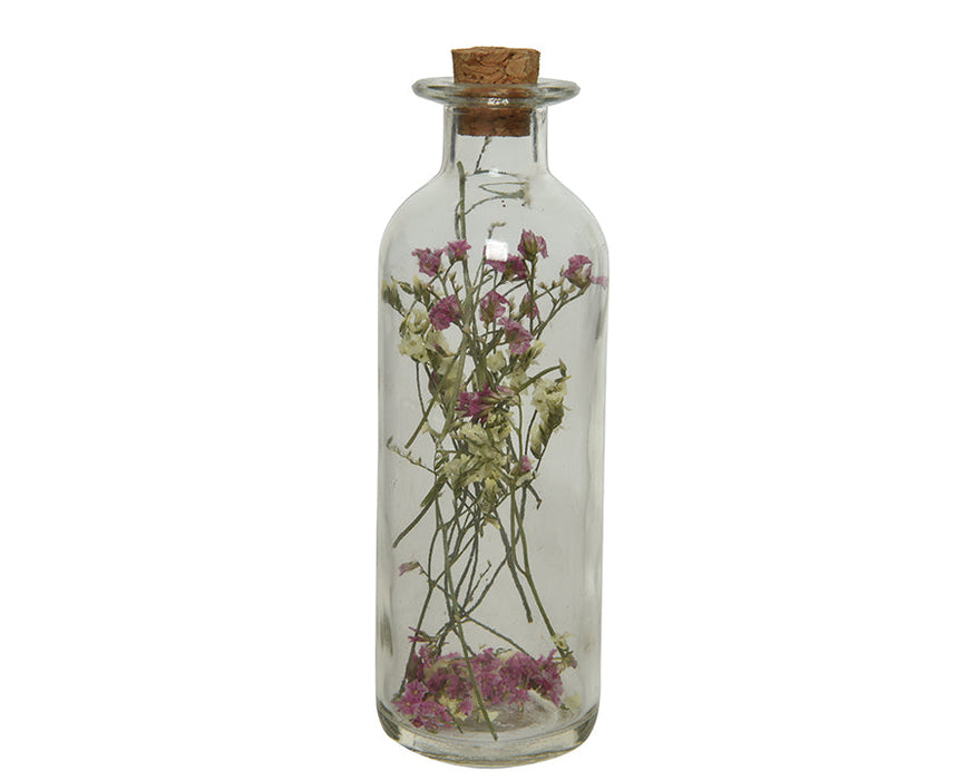 Kaemingk Real Dried Flowers In Glass Bottle H17.5Cm