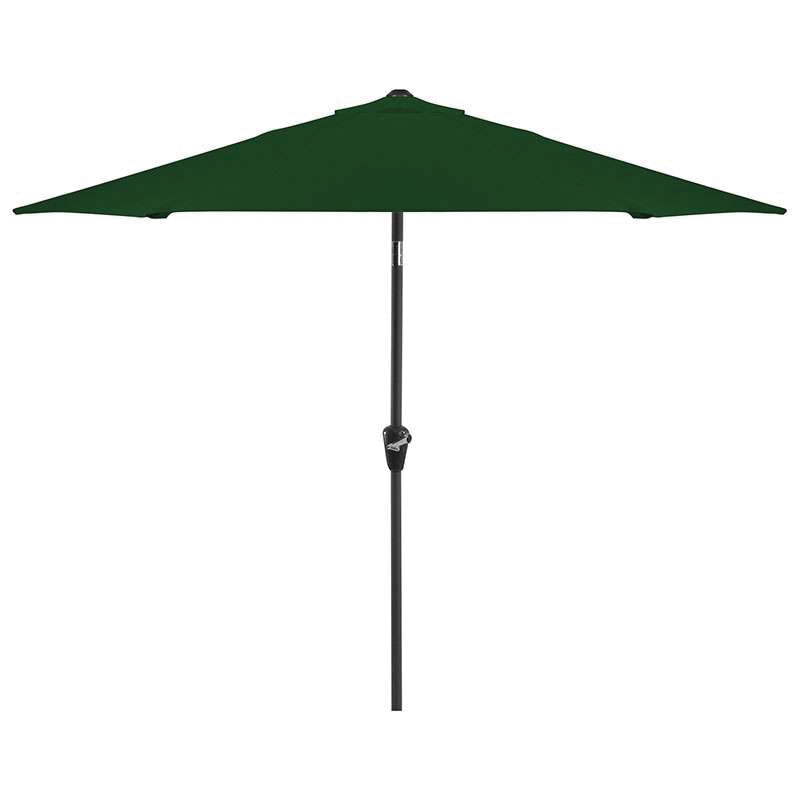 NOVA Antigua 2.7m Round Aluminium Garden Parasol - Crank & Tilt - Green