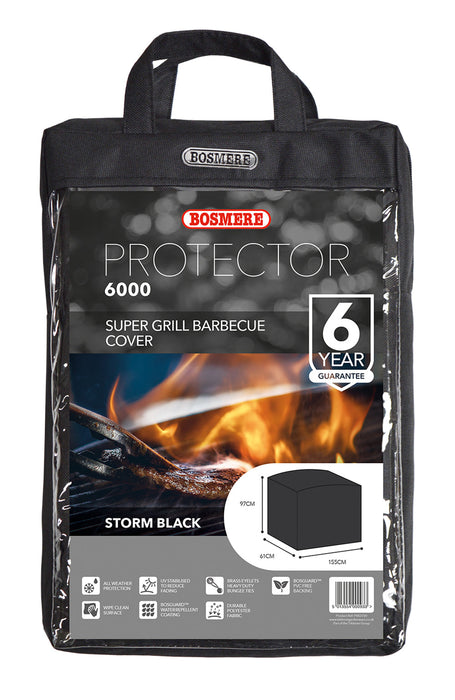 Bosmere Protector 6000 Super Grill Barbecue Cover - Storm Black