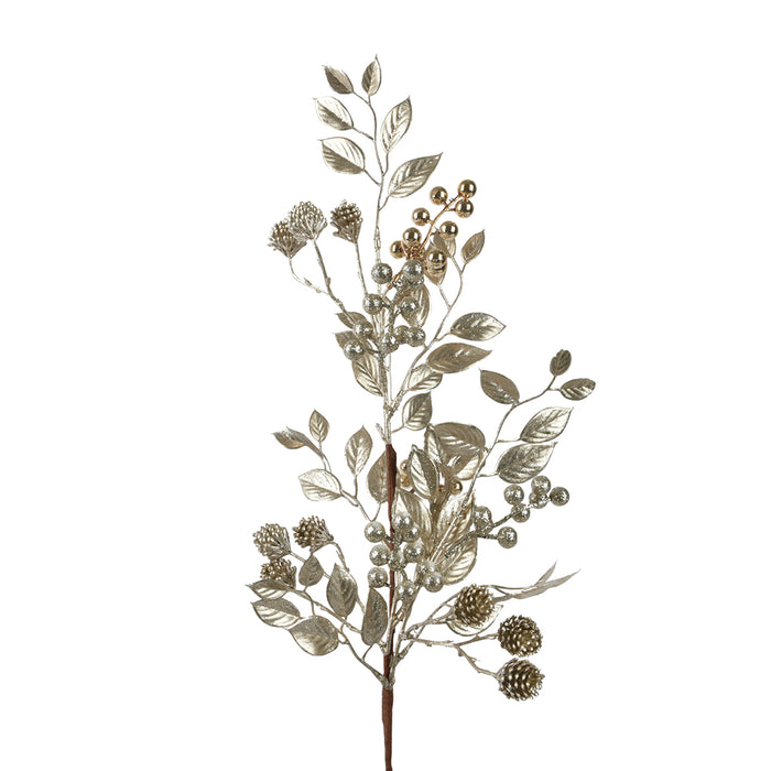 Kaemingk Champagne Spray Metalic Berry & Pinecone (68cm)