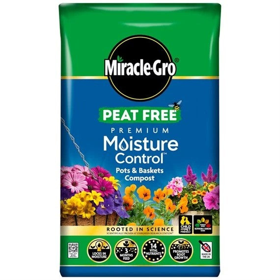 Miracle Gro Peat Free Moisture Control Compost 20Ltr