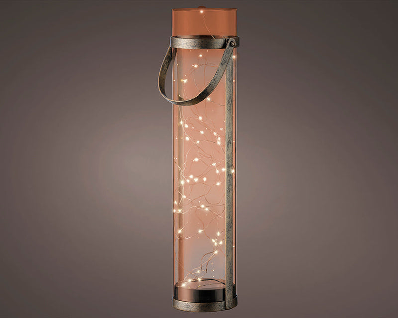Kaemingk Virtus Solar Lantern Acrylic Amber