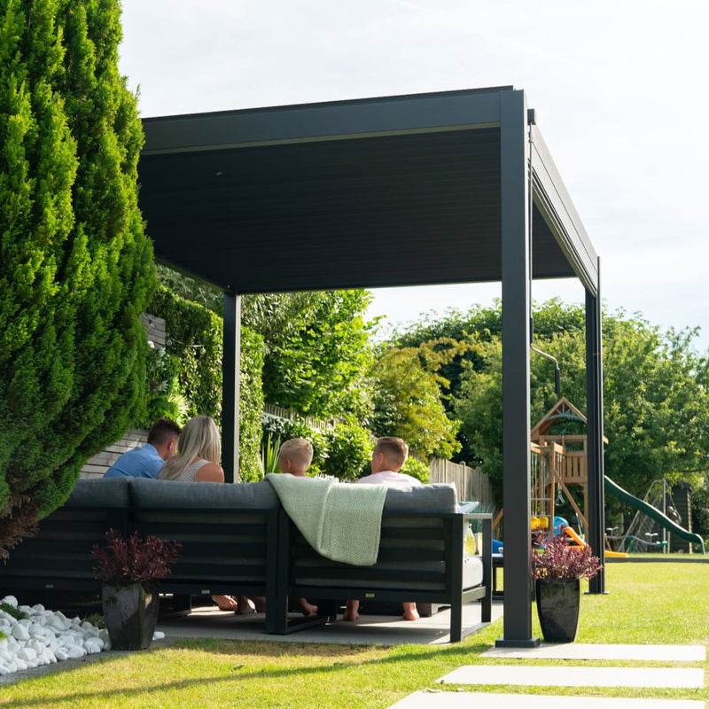 NOVA Titan Aluminium Pergola in Graphite Grey - 3.0m x 3.0m Free Standing