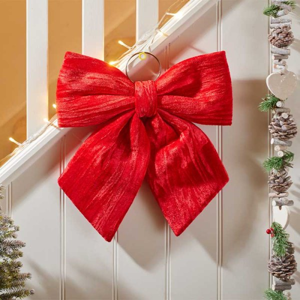 Smart Garden 34Cm Velvet Bow - Ruby