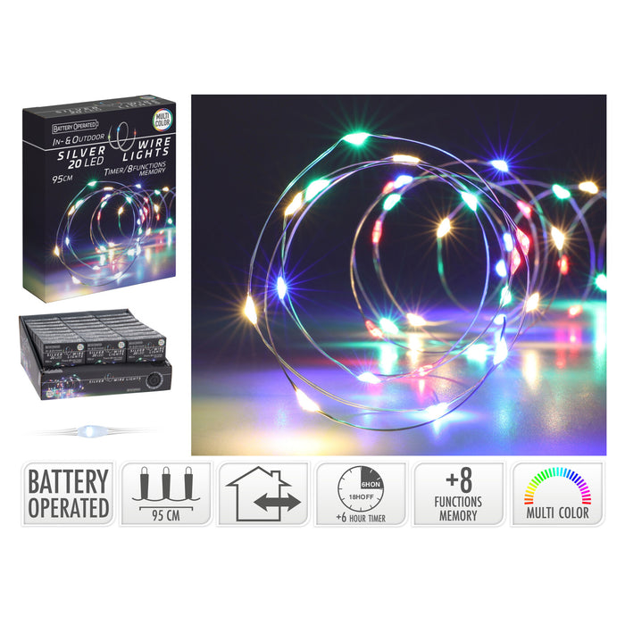 Koopman Silver Wire 20 LED Ip44 Multi C