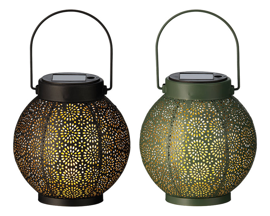 Kaemingk Majestic Sphere Metal Solar Lantern Black & Gold
