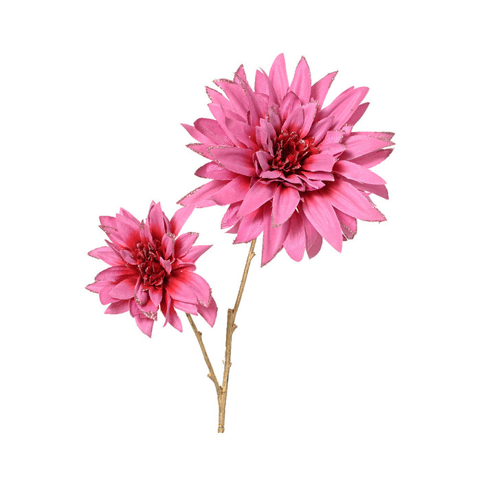 Kaemingk Spray Dahlia Pink Glitter Edge (L.22Cm X W.16Cm X H.75Cm)
