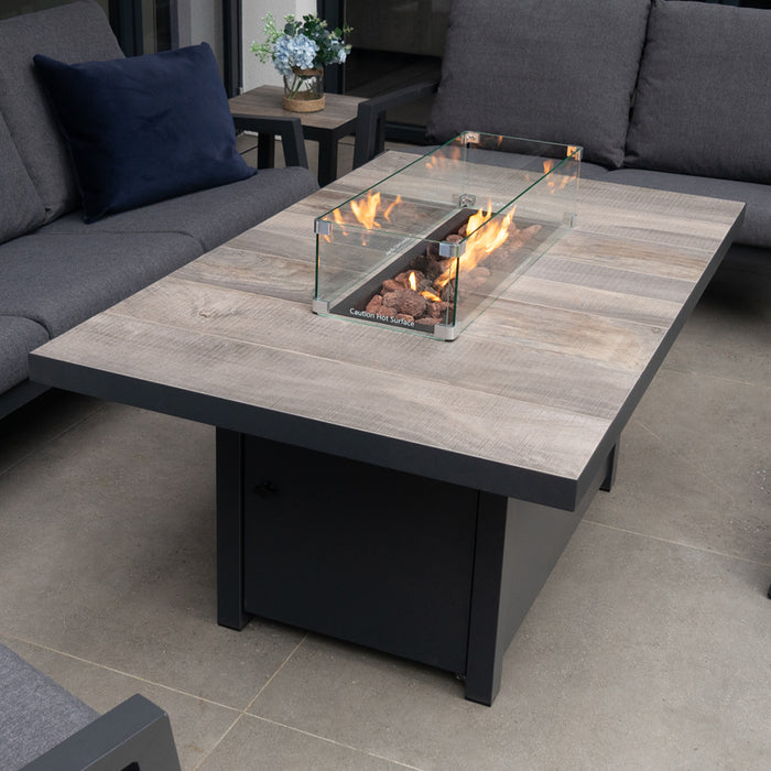 EmberGlow Rectangular Fire Pit Table